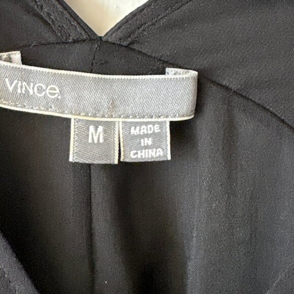 Vince Silk Popover Top Black Size Medium - Picture 2 of 3